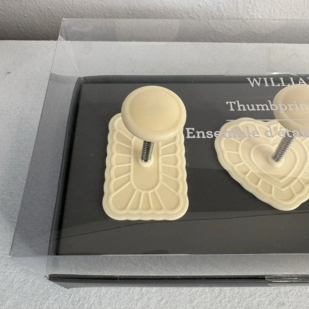 William Sonoma Thumbprint Cookie Stamp Set Of 3 Baking Christmas Holiday NEW
